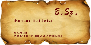 Berman Szilvia névjegykártya