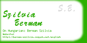 szilvia berman business card